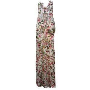 India Boutique Women's Floral Shift Mini Sleeveless Metallic Gold Dress One Size